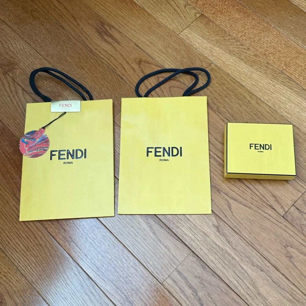 Fendi Gold Shopping Bag with Artistic Tag